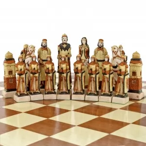 ręcznie malowane szachy z grawerem