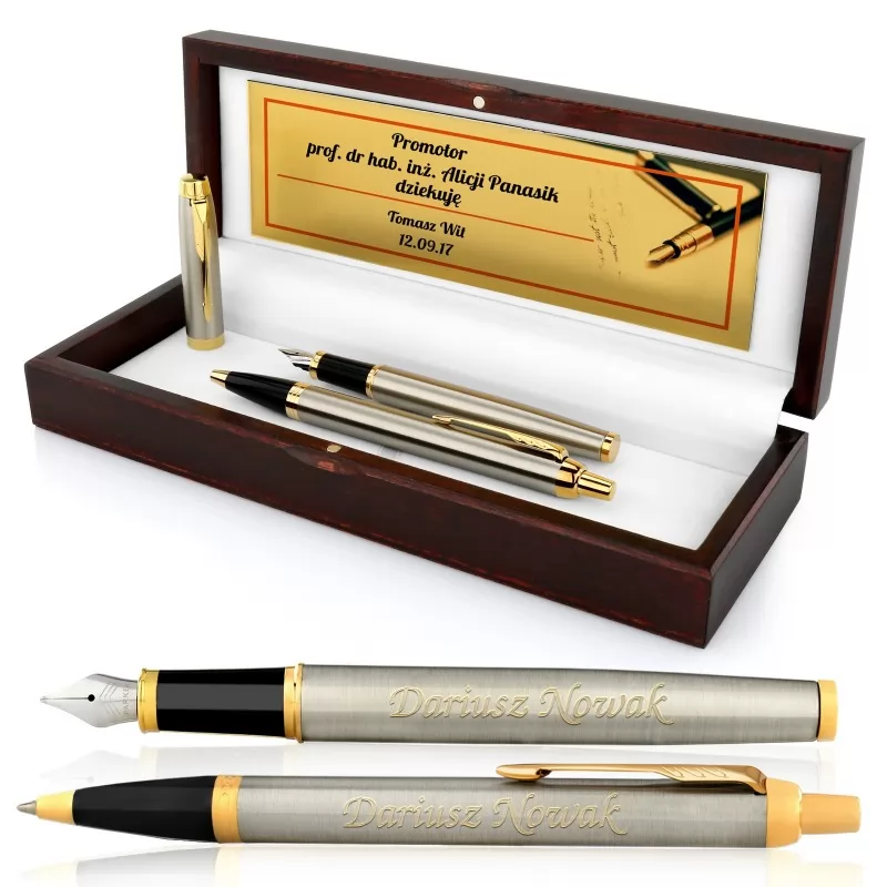 zestaw pióro i długopis z personalizacją na prezent dla profesora